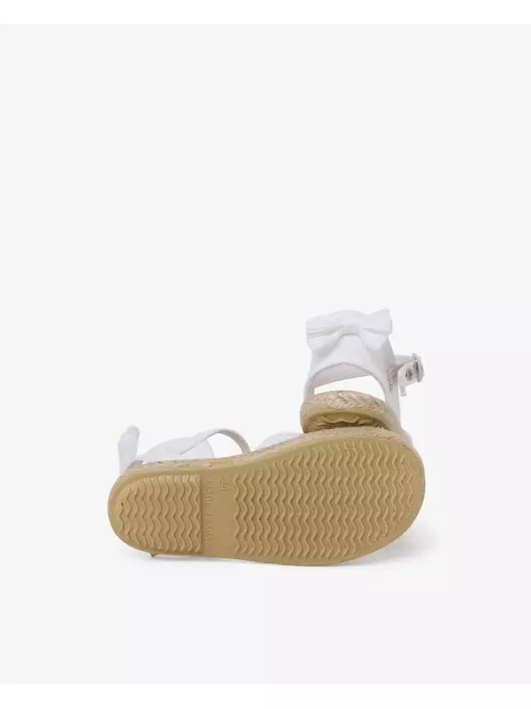 Деловые эспадрильи для девочек с бантом из репсовой ткани на спине Pisamonas, белый