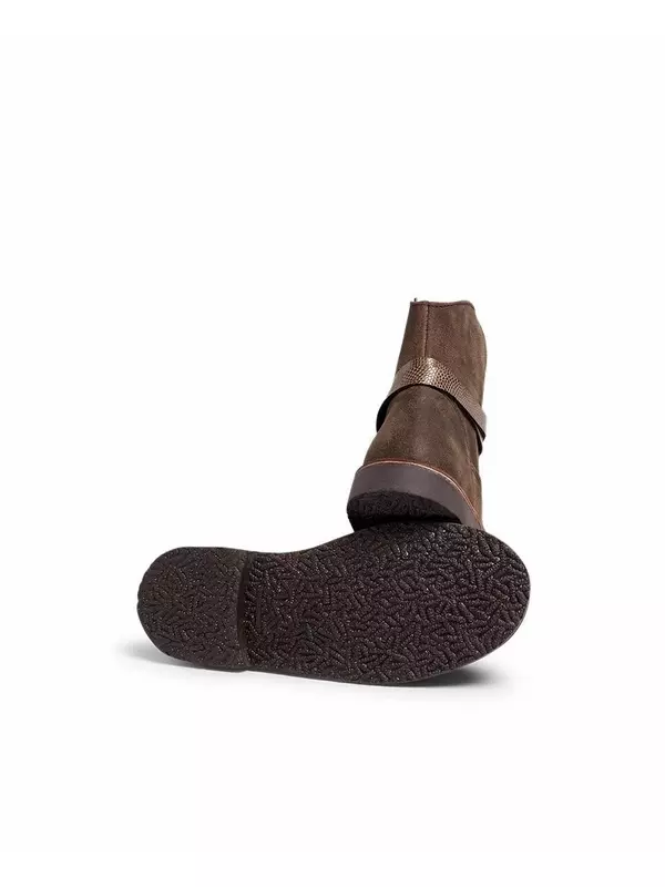 Кожаные сапоги для девочки Pisamonas, коричневый