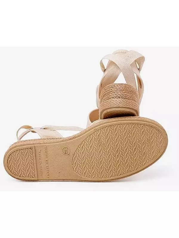 Эспадрильи для девочки с танкеткой и лентами пике Pisamonas