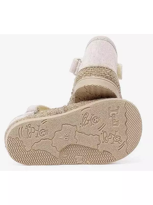 Эспадрильи для девочки на застежке-липучке Pisamonas, бежевый