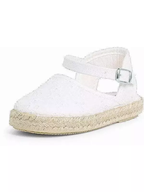 Эспадрильи для девочки с пряжкой Pisamonas, белый