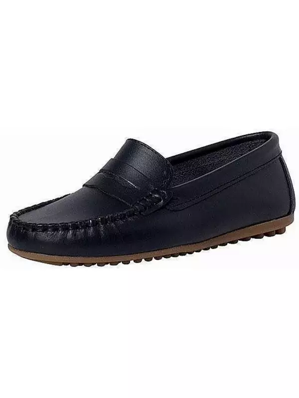 Кожаные мокасины для мальчика Pisamonas, темно-синий