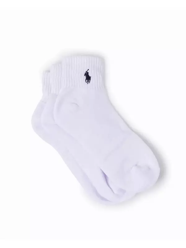 Набор из трех мужских носков с вышитой лошадью Polo Ralph Lauren, белый