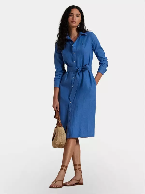 Платье-Рубашка стандартный крой 211943992004 Polo Ralph Lauren, синий
