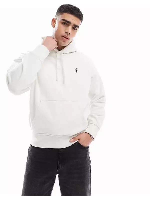 Толстовка Polo Ralph Lauren свободного кроя с надписью «значок» на спине, кремового цвета