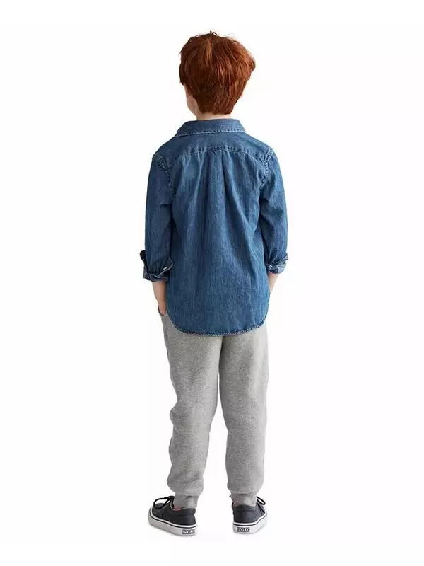 Рубашка из хлопка из шамбре для малышей и маленьких мальчиков Polo Ralph Lauren, синий