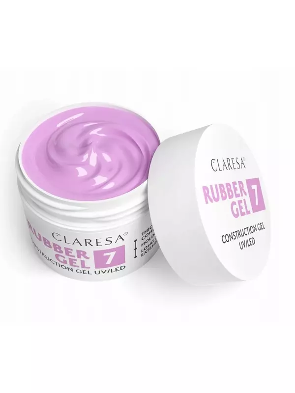 Claresa Rubber Gel 7 Густой строительный гель с тиксотропией, лаванда 12 г Puderek