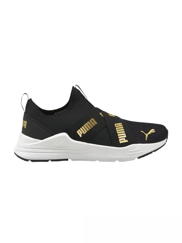 Слипоны для бега с проводом для больших детей Puma, черный