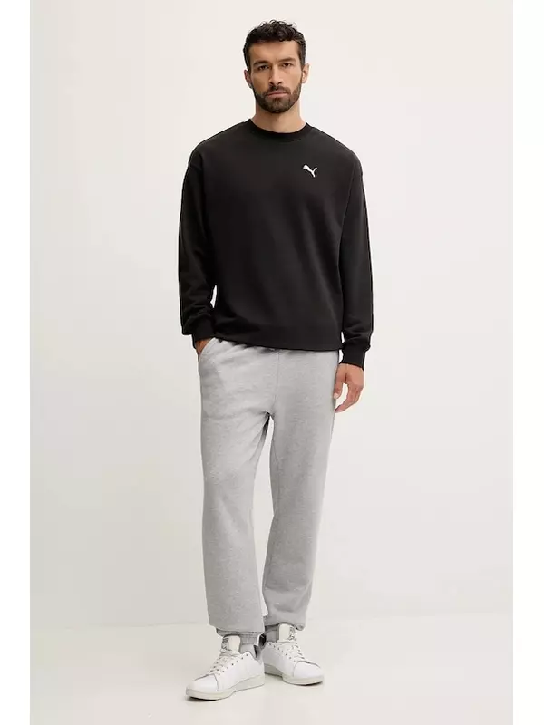 Хлопковая толстовка Puma, черный