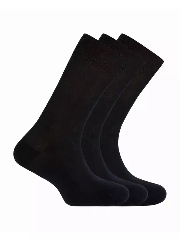 Набор из 3 пар мужских носков из мерсеризованного хлопка темно-синего цвета Punto Blanco