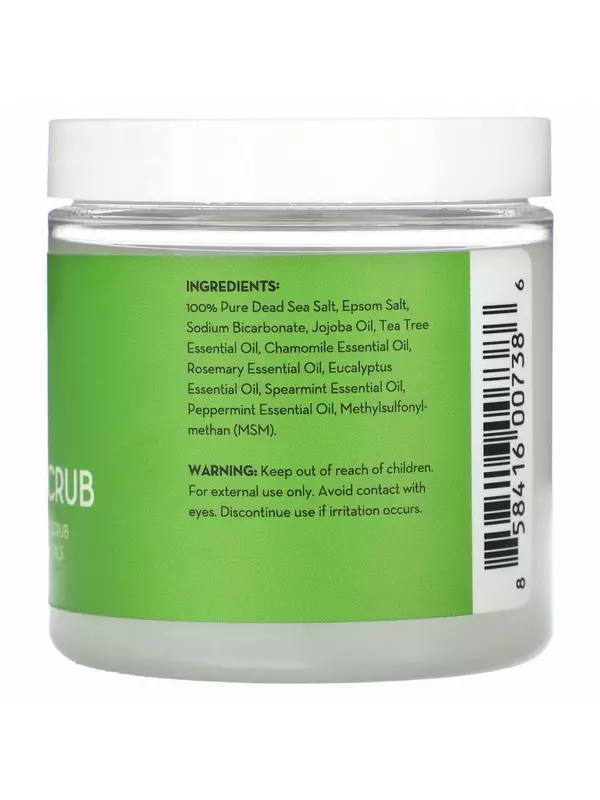 Pure Body Naturals, Масло чайного дерева, скраб для тела и ног, 340 г (12 унций)
