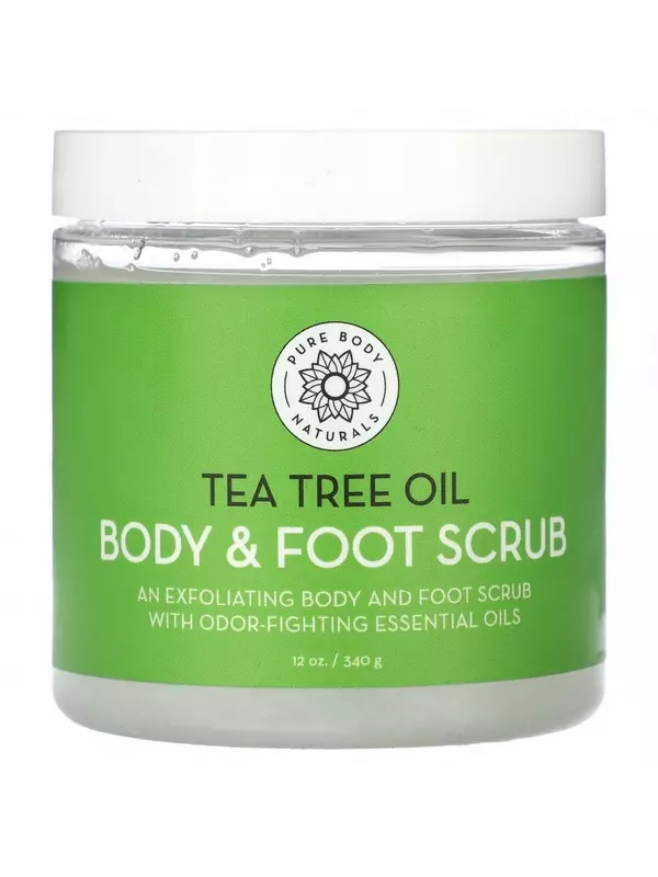 Pure Body Naturals, Масло чайного дерева, скраб для тела и ног, 340 г (12 унций)