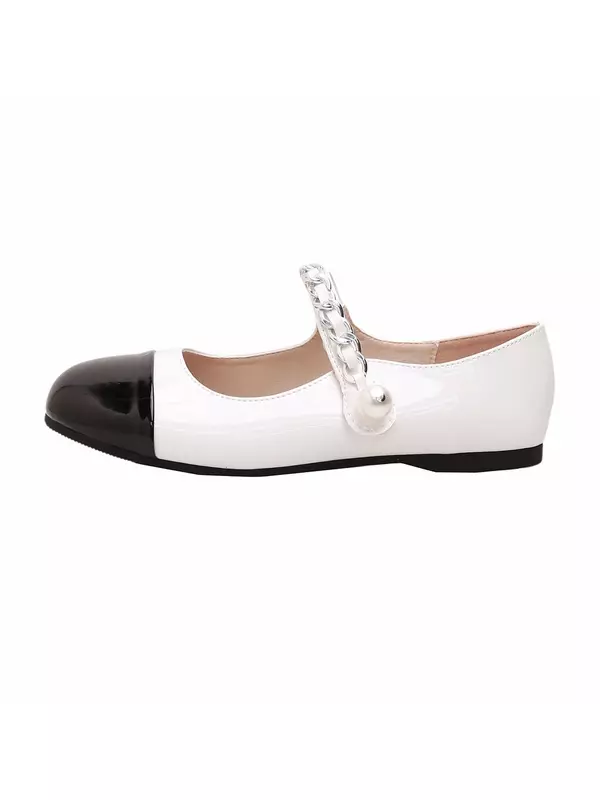 Туфли Мэри Джейн женские QITUMAUL, White[Heel Height 1Cm]