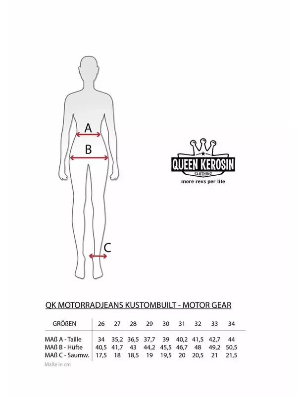 Байкерские джинсы с пятью карманами в стиле мотоэкипировки Queen Kerosin, черный