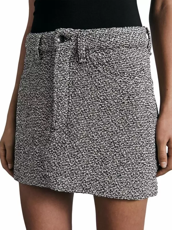 Твидовая мини-юбка Itty Bitty Rag & Bone, цвет Black White