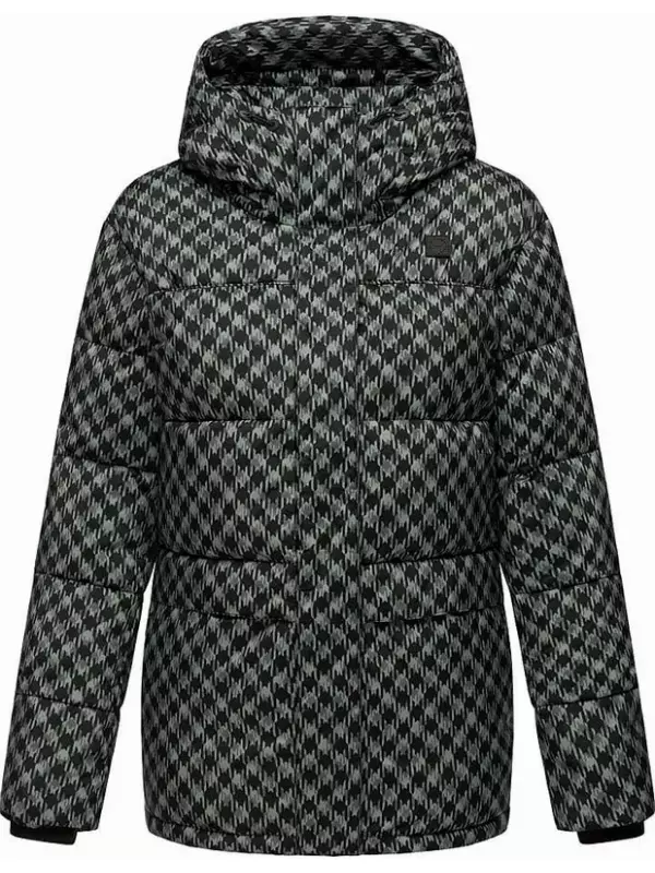 Пуховик ragwear Wikesh Print, цвет dusty green