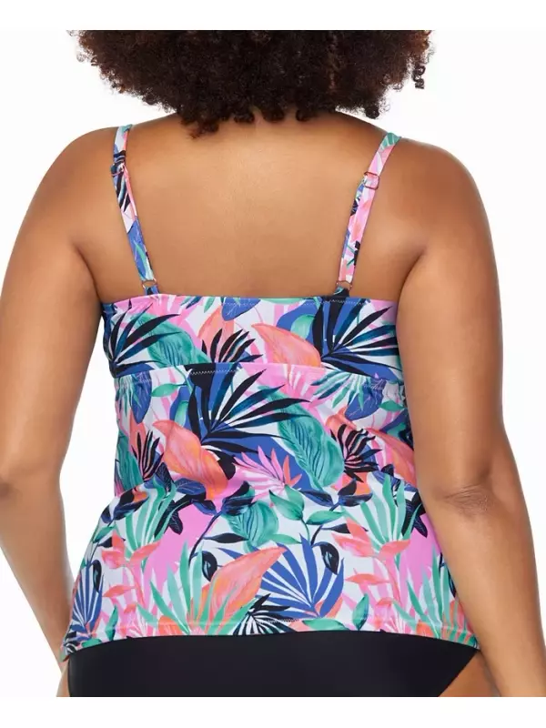 Модный топ-танкини с чашками на косточках Aries для полных женщин Raisins Curve, мультиколор