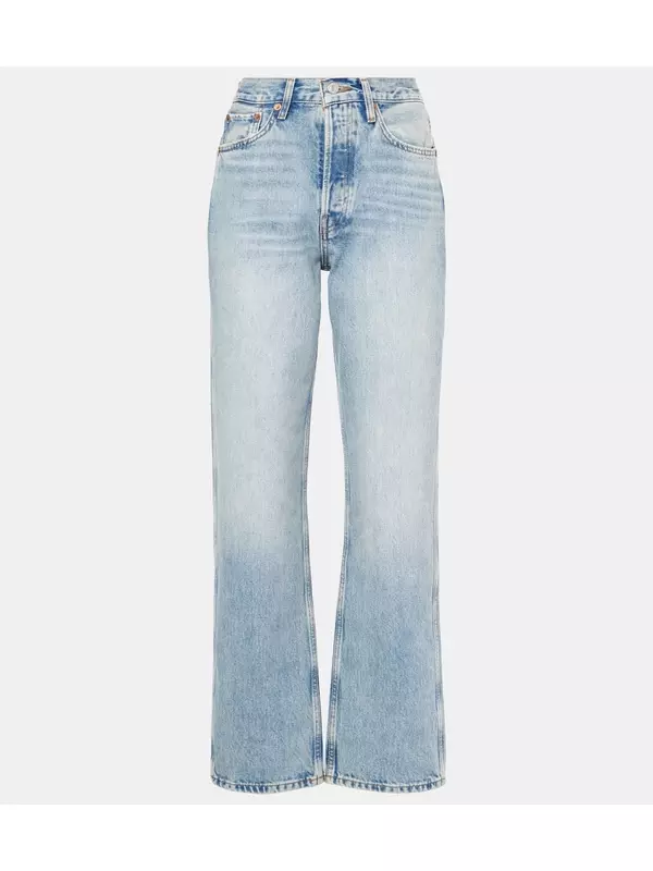 Прямые джинсы с высокой талией в стиле 90-х Re/Done, Ojai Indigo