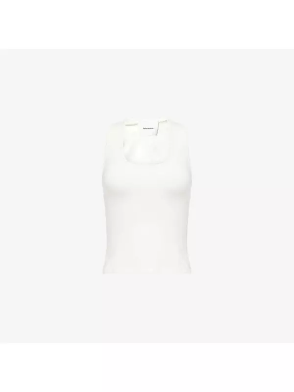 Топ-майка Reformation Архи хлопковый трикотажный, белый