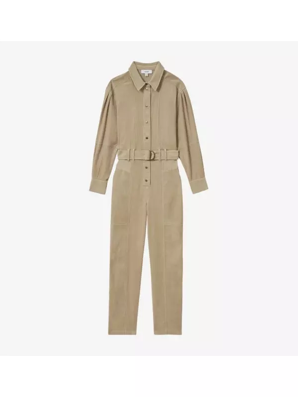 Комбинезон из эластичного хлопка Corduroy-Texture Reiss, цвет neutral