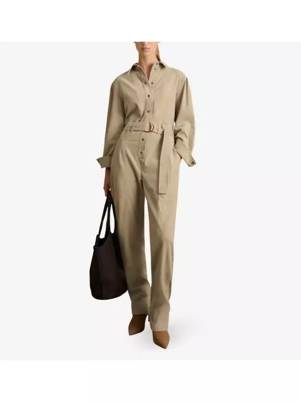 Комбинезон из эластичного хлопка Corduroy-Texture Reiss, цвет neutral