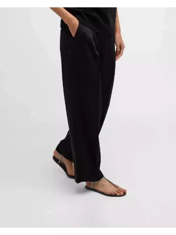 Сандалии на плоской подошве с кристаллами Diana и Т-образным ремешком Rene Caovilla, цвет Black/Silver