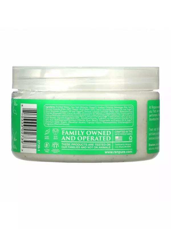 Renpure, Tea Tree Lemon Sage, скраб для кожи головы, 118 мл (4 унции)