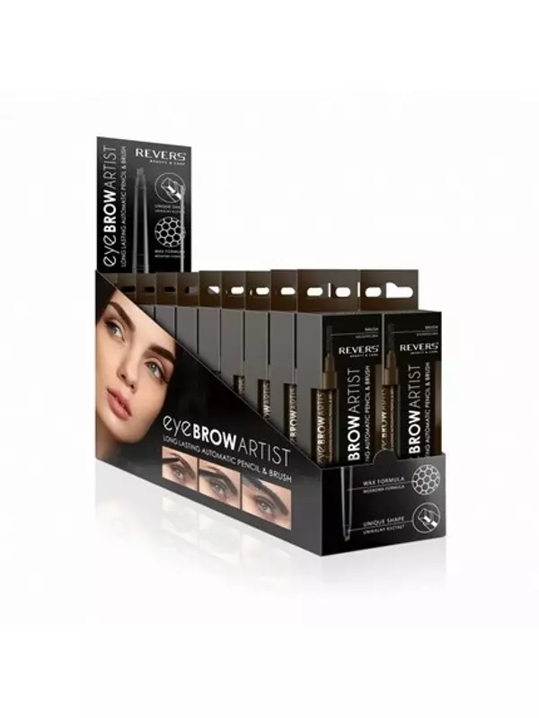 Карандаш для бровей Татуировка бровей Автоматический художник Темно-коричневый Черный, Revers