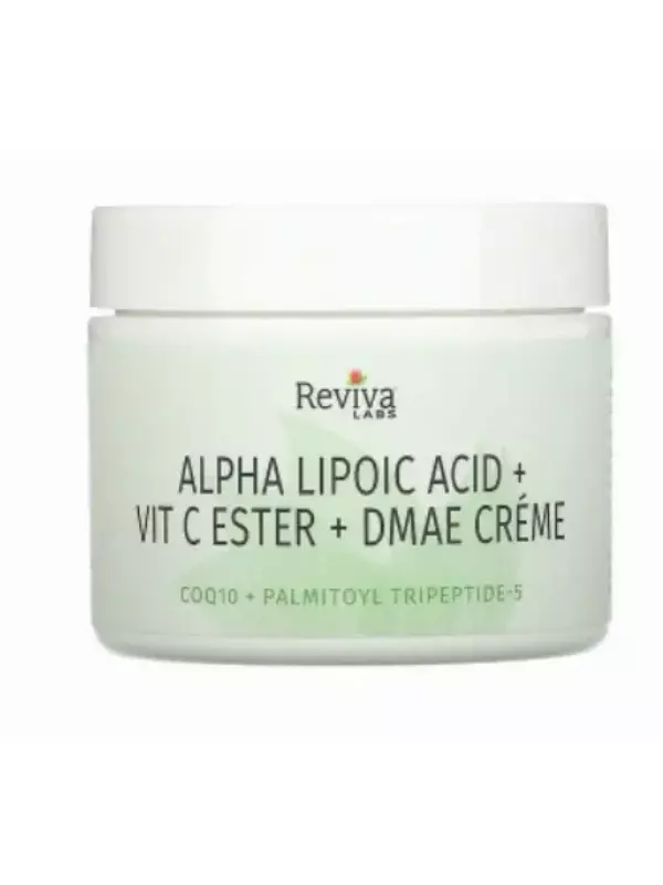 Альфа-липоевая кислота, крем с витамином С в эфирной форме и ДМАЭ Reviva Labs, 55 г