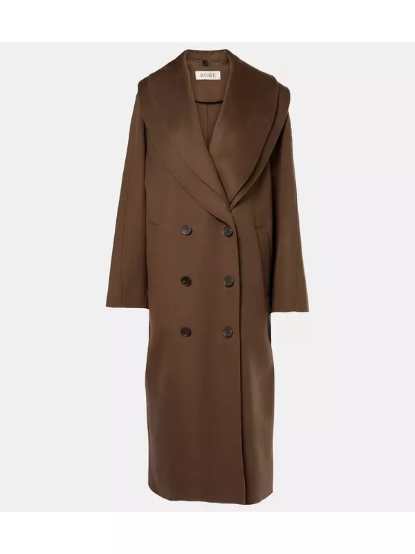 Шерстяное пальто с шарфом Róhe, серо-коричневый