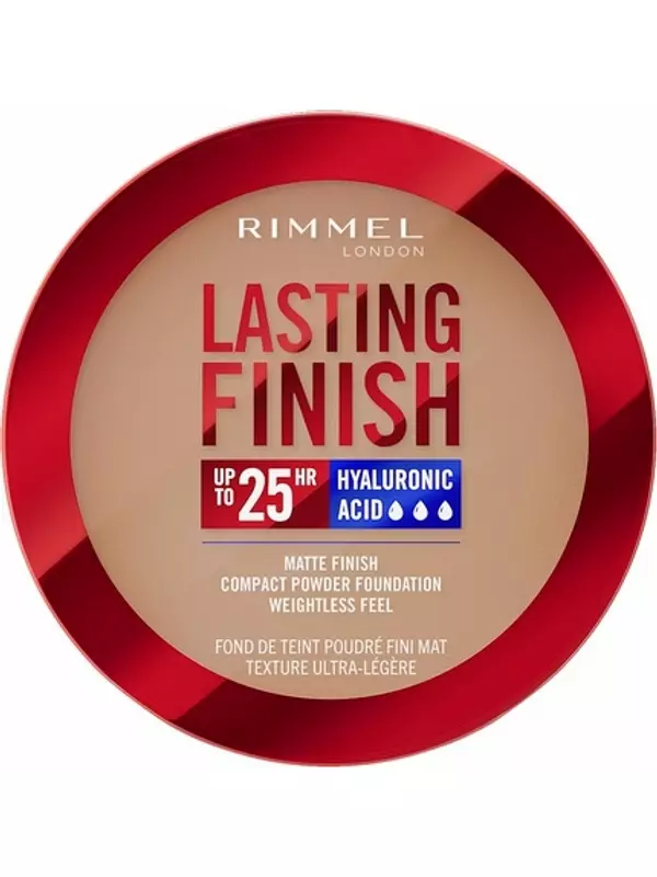 Устойчивая основа 25 HR Compact Foundation 009 Honey Matte Регулируемое покрытие Пудра-крем Защита от загрязнений SPF 20 Гиалуроновая кислота Водостойкая Скрывает недостатки Rimmel