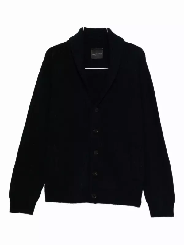 Кардиган в рубчик Roberto Collina, синий