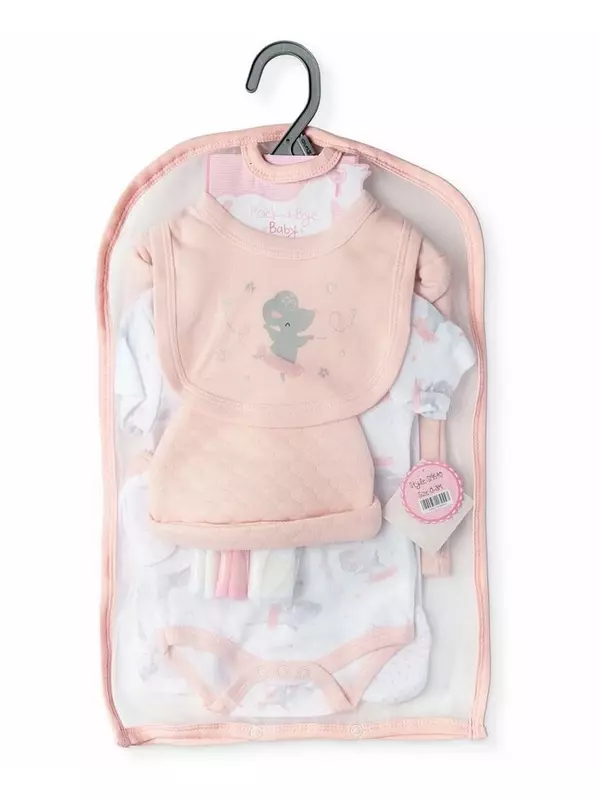 Стеганый подарочный набор Мышка-балерина для маленьких девочек из 9 предметов Rock-A-Bye Baby Boutique, розовый