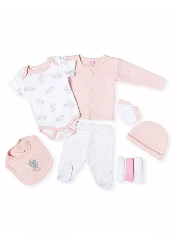 Стеганый подарочный набор Мышка-балерина для маленьких девочек из 9 предметов Rock-A-Bye Baby Boutique, розовый