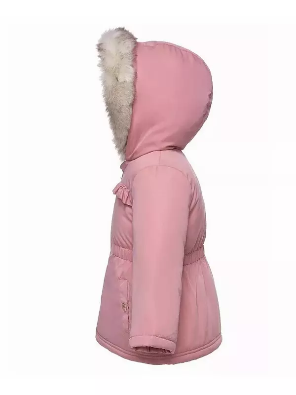 Пуховик для девочек-малышей на флисовой подкладке из шерпа, 2–4 года Rokka&Rolla, розовый