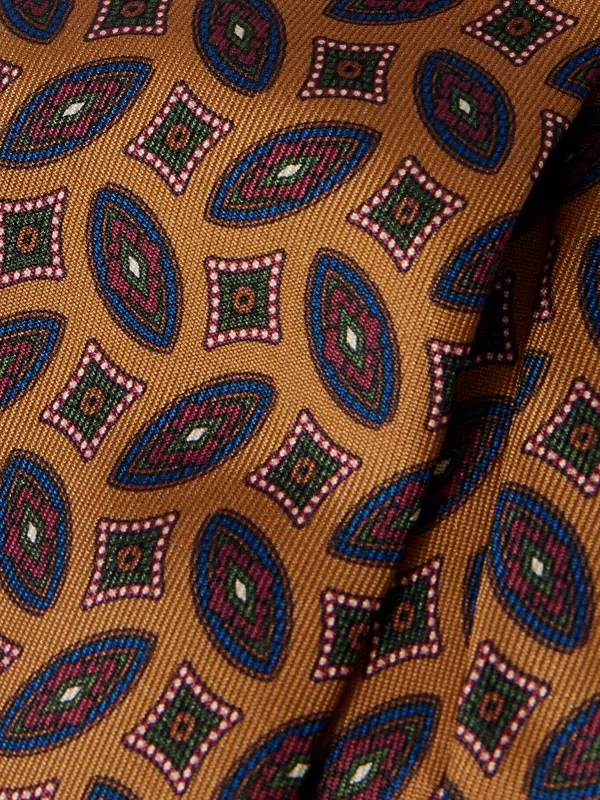 Галстук из шелкового жаккарда шириной 8 см RUBINACCI, коричневый