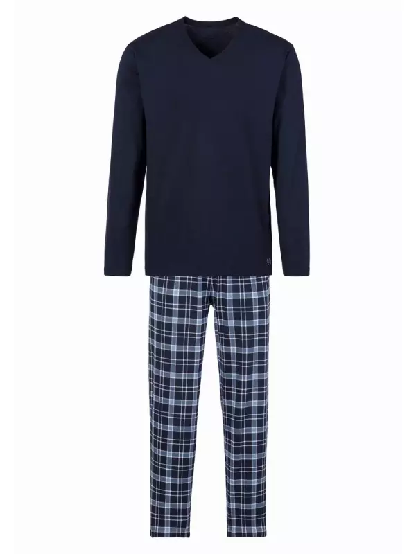 Пижама S.Oliver (2 шт., 1 шт.), с брюками в клетку, темно-синий