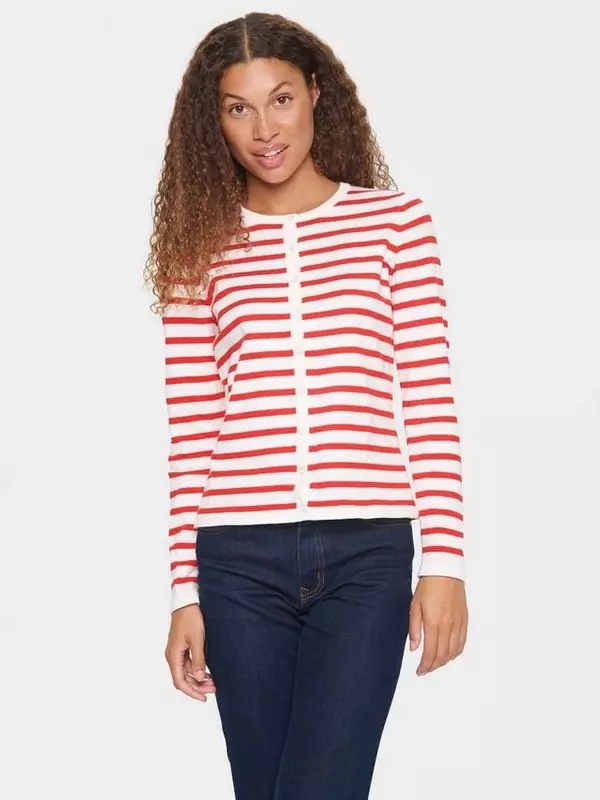 Приталенный кардиган в полоску mila slim fit Saint Tropez, цвет Red/White