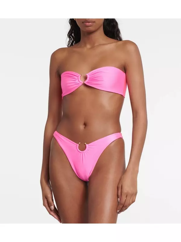 Верх бикини-бандо с пирсингом Same, розовый