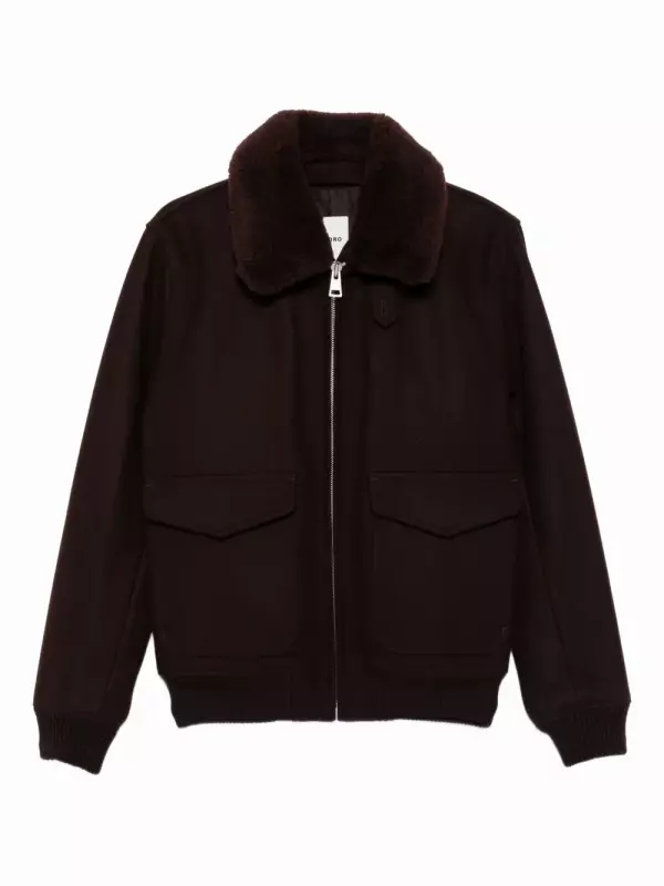Куртка с меховым воротником SANDRO, коричневый
