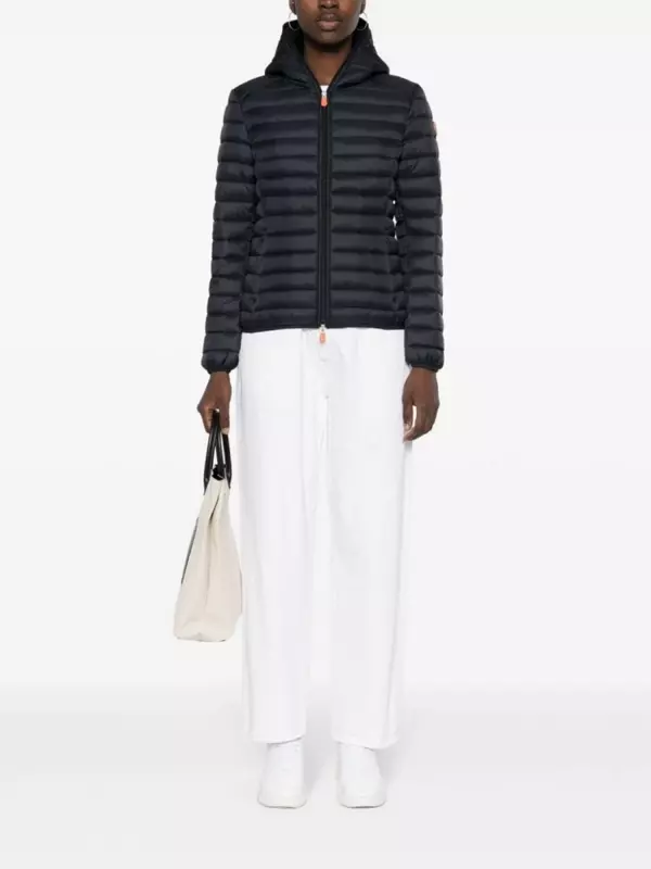 Save The Duck пуховик с нашивкой-логотипом, черный