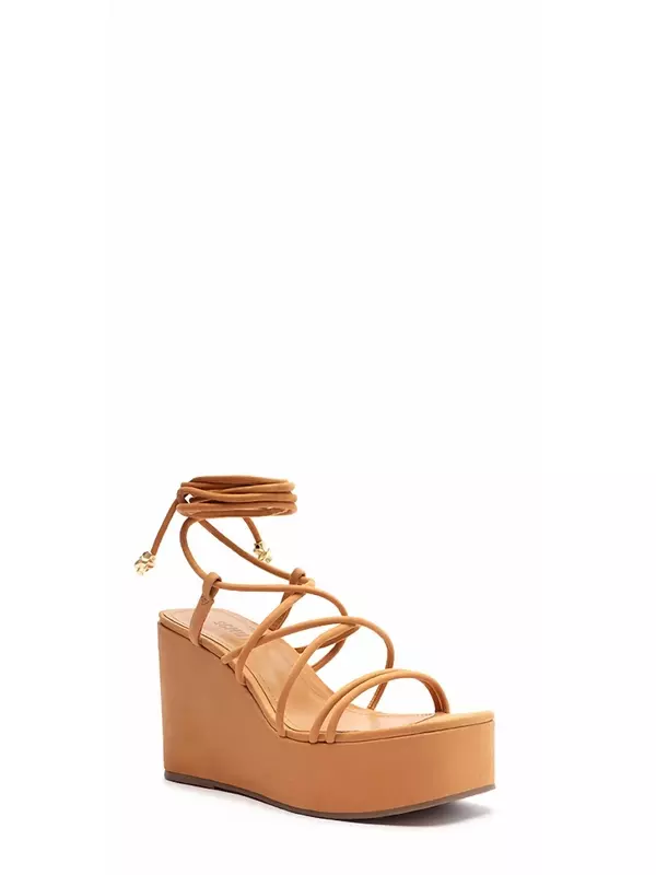 Замшевые босоножки Magdalena на платформе цвета нюд-карамель SCHUTZ, цвет nude caramel