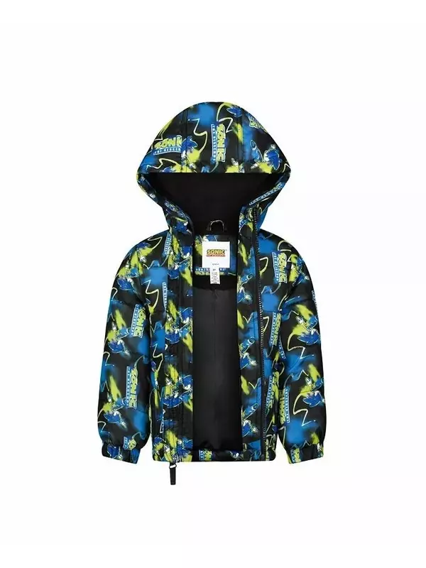 Пуховик с принтом для мальчиков-малышей Sega Sonic The Hedgehog, синий