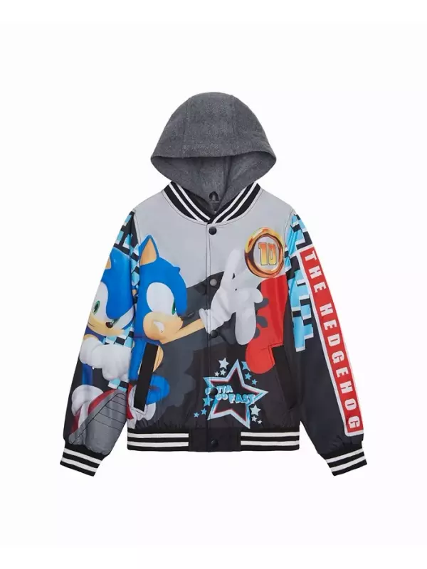 Бомбер с принтом для мальчиков SEGA Sonic the Hedgehog, черный