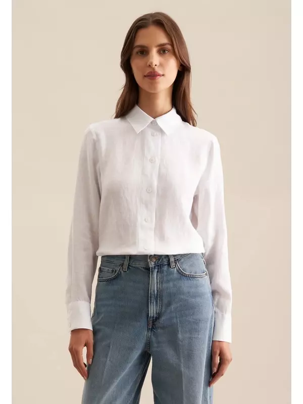 Блуза SEIDENSTICKER Schwarze Rose, белый