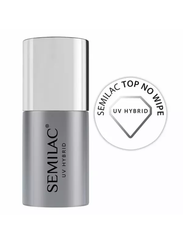 Финишный топ для гибридных лаков No Wipe, 7 мл Semilac, UV Hybrid