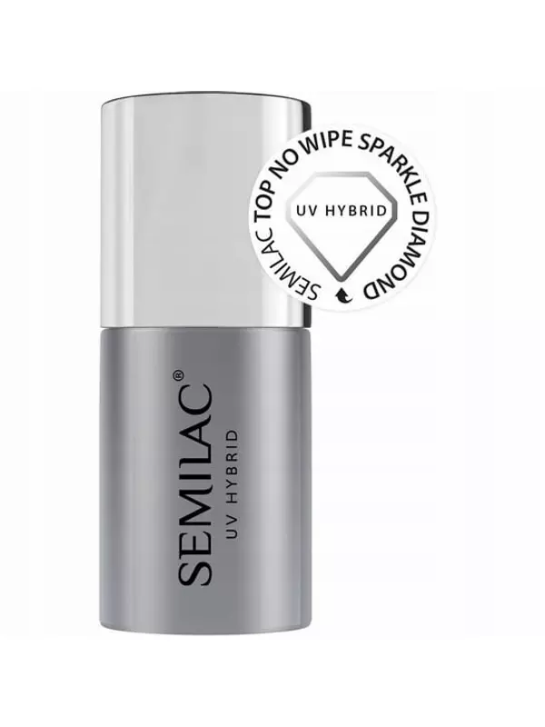 Топ No Wipe Sparkle Diamond, 7 мл Semilac, UV Hybrid