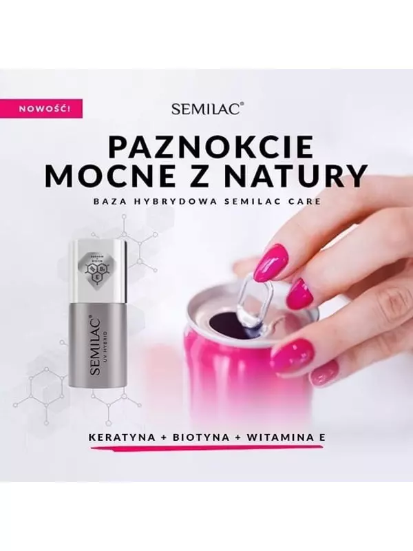 Укрепляющая база для гибридных лаков с кератином и биотином, 7 мл Semilac