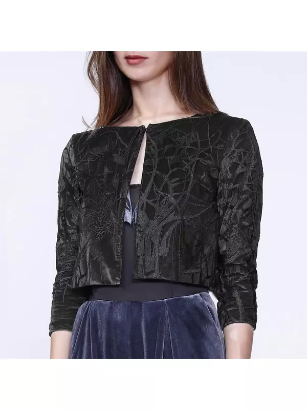 Короткий жакет из кружева и бархата Smart And Joy, черный