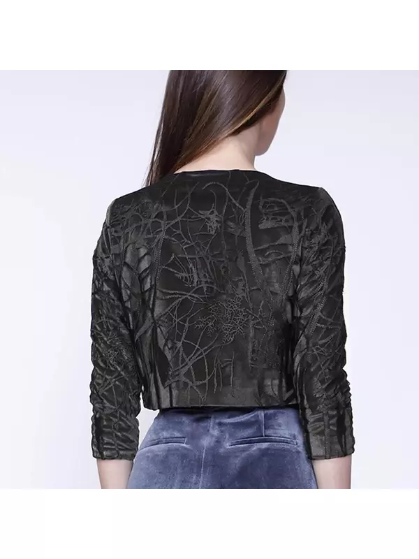 Короткий жакет из кружева и бархата Smart And Joy, черный